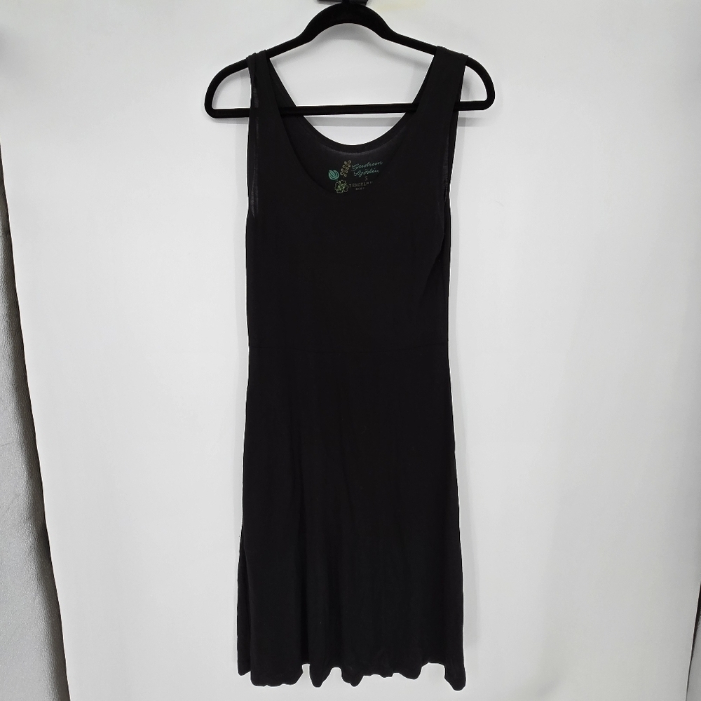 Gudrun Sjoden Dress Black Jersey Tencel Modal sleeveless pocket Minimalist small